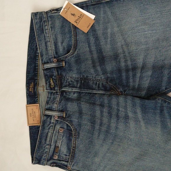 Polo Ralph Lauren Sullivan men's slim fit button fly low rise denim blue jeans - Picture 2 of 14